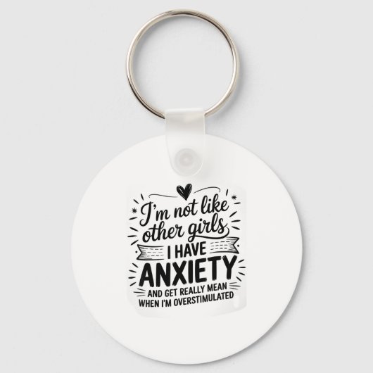 Anxiety Humor For Women With Overstimulation Sleutelhanger (Voorkant)
