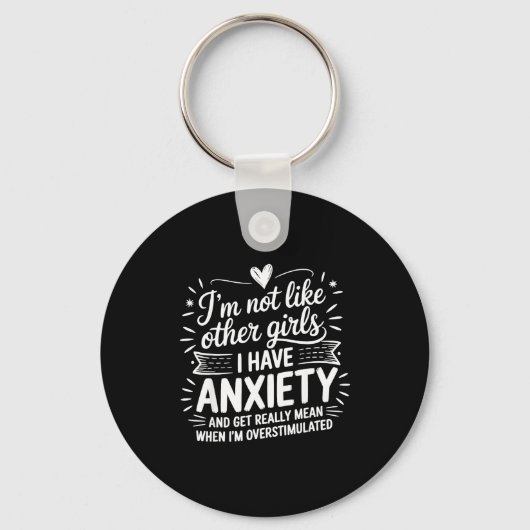 Anxiety Humor For Women With Overstimulation  Sleutelhanger (Voorkant)