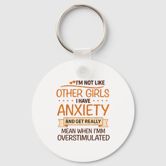 Anxiety Humor For Women With Overstimulation Sleutelhanger (Voorkant)