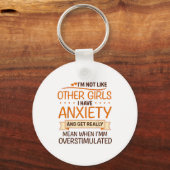 Anxiety Humor For Women With Overstimulation Sleutelhanger (Voorkant)