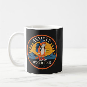 Anxiety World Tour Vintage Kat Hiker Retro Kunst Koffiemok