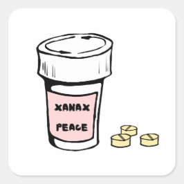 anxiety xanax peace vierkante sticker