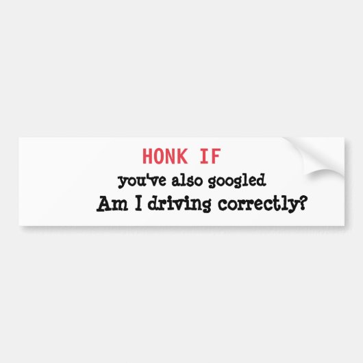 Anxious Driver Confession-Relatable Driving Humour Bumpersticker (Voorkant)