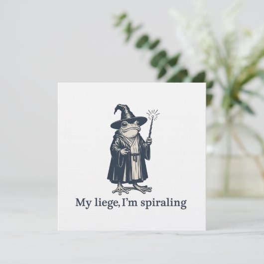 Anxious Frog Wizard Funny ADHD Neurodiversity Kaart (Staand voorkant)