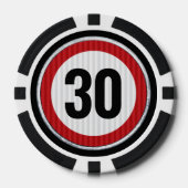 ANY AGE 30th Birthday Speed Limit Sign Poker Chips (Voorkant)
