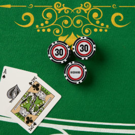ANY AGE 30th Birthday Speed Limit Sign Poker Chips