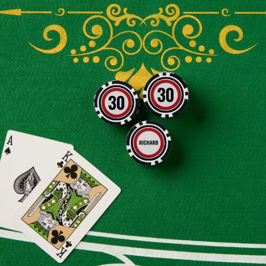 ANY AGE 30th Birthday Speed Limit Sign Poker Chips (Pokertafel (Stack))