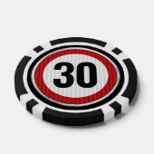 ANY AGE 30th Birthday Speed Limit Sign Poker Chips (Enkel)