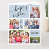 Any Age 5 Fotocollage Grijs Blauw Aangepaste Verja Kaart (Voorkant)