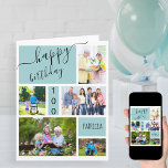 Any Age 5 Photo Collage Light Blue Custom Birthday Kaart<br><div class="desc">Personalized birthday card for any age. The photo template is ready for you to add 5 of your favorite photos as well as the birthday person's name and age. Inside, the card reads "wishing you a fabulous birthday" and you also have the option to add your own custom message, sign...</div>