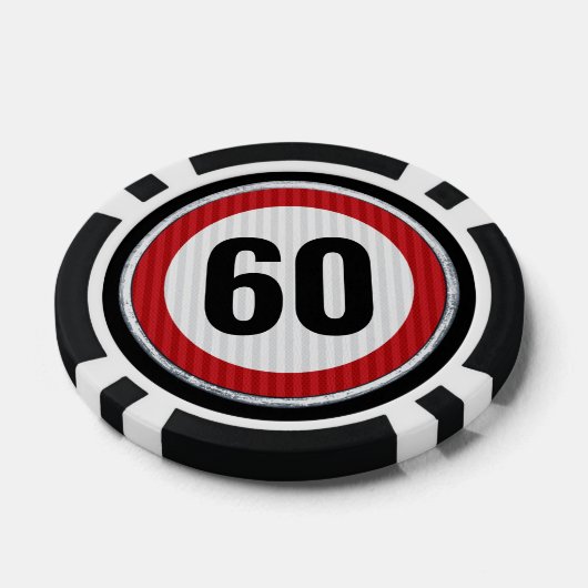 ANY AGE 60th Birthday Speed Limit Sign Poker Chips (Enkel)