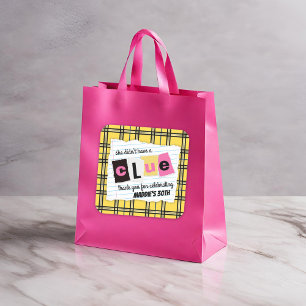 ANY AGE 90s gele plaid verrassingsverjaardagsfeest Vierkante Sticker