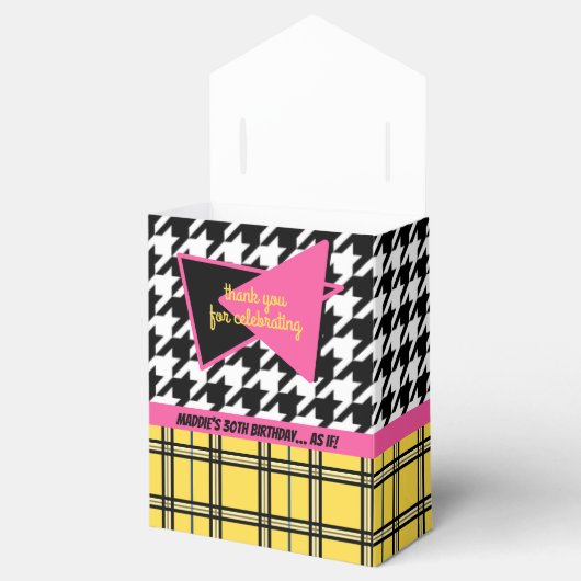 ANY AGE 90's plaid en houndstooth partij Bedankdoosjes (Geopend)