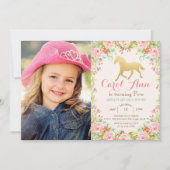 ANY AGE/ADD FOTO - Paard Verjaardag uitnodiging (Voorkant)