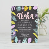 ANY AGE - Aloha tropische palm verjaardagsuitnodig Kaart (Staand voorkant)