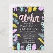 ANY AGE - Aloha tropische palm verjaardagsuitnodig Kaart (Voorkant)