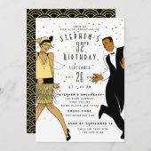 ANY AGE Art Deco/Great Gatsby/1920s Verjaardagsfee Kaart (Voorkant / Achterkant)