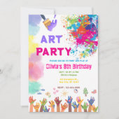 ANY AGE Art Party Paint Party Birthday Kaart (Voorkant)