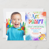 ANY AGE Art Party Verf Party Verjaardagsuitnodigin Kaart (Voorkant)