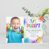 ANY AGE Art Party Verf Party Verjaardagsuitnodigin Kaart (Staand voorkant)