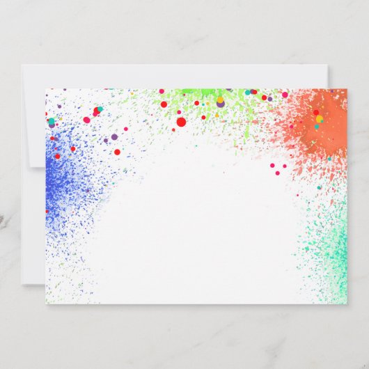 ANY AGE Art Party Verf Party Verjaardagsuitnodigin Kaart (Achterkant)