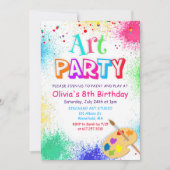 ANY AGE Art Party Verf Party Verjaardagsuitnodigin Kaart (Voorkant)