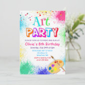 ANY AGE Art Party Verf Party Verjaardagsuitnodigin Kaart (Staand voorkant)