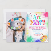 ANY AGE Art Party Verf Party Verjaardagsuitnodigin Kaart (Voorkant)