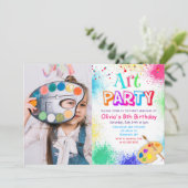 ANY AGE Art Party Verf Party Verjaardagsuitnodigin Kaart (Staand voorkant)