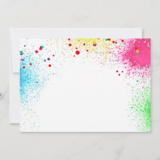 ANY AGE Art Party Verf Party Verjaardagsuitnodigin Kaart (Achterkant)