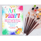 ANY AGE Art Party Verf Party Verjaardagsuitnodigin Kaart