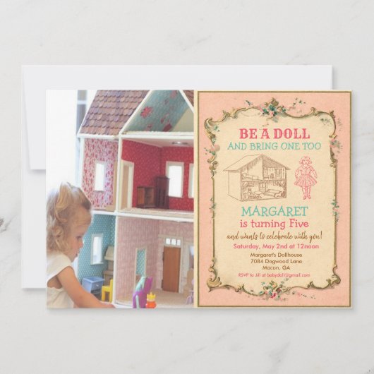 ANY AGE - Baby Doll Party Verjaardagsuitnodiging Kaart (Voorkant)