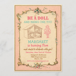 ANY AGE - Baby Doll Party Verjaardagsuitnodiging Kaart
