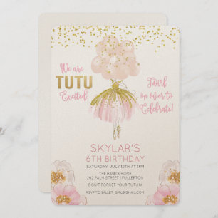 ANY AGE - Ballerina Ballet Verjaardag uitnodiging