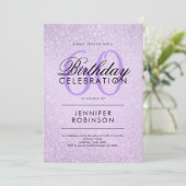 Any Age Birthday Lavender Purple Glitter Paint Kaart (Staand voorkant)