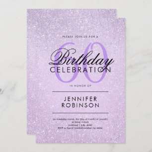 Any Age Birthday Lavender Purple Glitter Paint Kaart