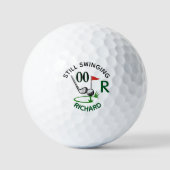 *ANY AGE Birthday Men's Monogram Name Golfballen (Voorkant)