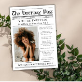 Any Age Birthday Newspaper Custom Photo Kaart