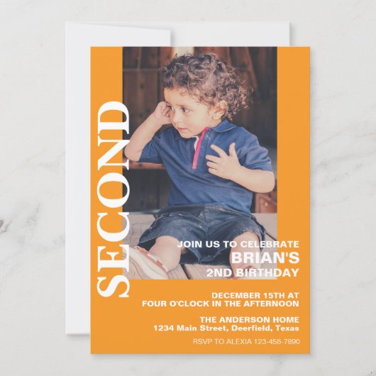 Any Age Birthday Party Invitation with Photo Kaart (Voorkant)