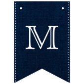 ANY AGE Blauw Denim & Wit Initiaal Foto Verjaardag Vlaggetjes (Tweede vlag)