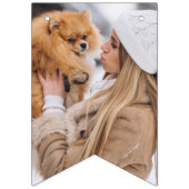 ANY AGE Blauw Denim & Wit Initiaal Foto Verjaardag Vlaggetjes (Derde vlag)