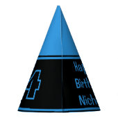 Any Age Blauw en Zwart T Rex Dinosaurus Verjaardag Feesthoedjes (Achterkant)