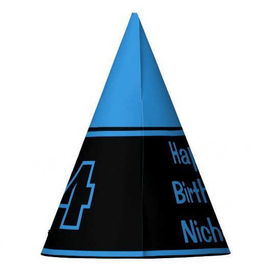 Any Age Blauw en Zwart T Rex Dinosaurus Verjaardag Feesthoedjes (Achterkant)