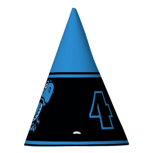 Any Age Blauw en Zwart T Rex Dinosaurus Verjaardag Feesthoedjes (Rechts)