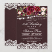 ANY AGE - Bloemen Rustieke Verjaardagsfeestuitnodi Kaart (Voorkant / Achterkant)
