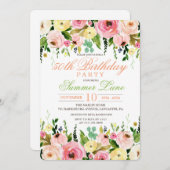 ANY AGE - Bloemen Verjaardag Uitnodiging (Voorkant / Achterkant)