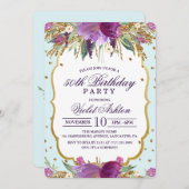 ANY AGE - Bloemen Verjaardagsfeestuitnodiging Kaart (Voorkant / Achterkant)