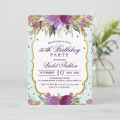 ANY AGE - Bloemen Verjaardagsfeestuitnodiging Kaart (Staand voorkant)