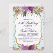 ANY AGE - Bloemen Verjaardagsfeestuitnodiging Kaart (Voorkant)