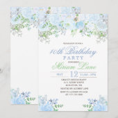 ANY AGE - Bloemen Verjaardagsfeestuitnodiging Kaart (Voorkant / Achterkant)